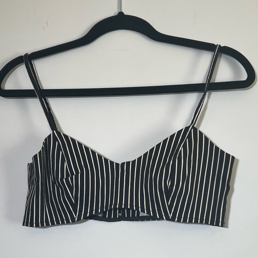 Topshop Pinstripe Crop Top